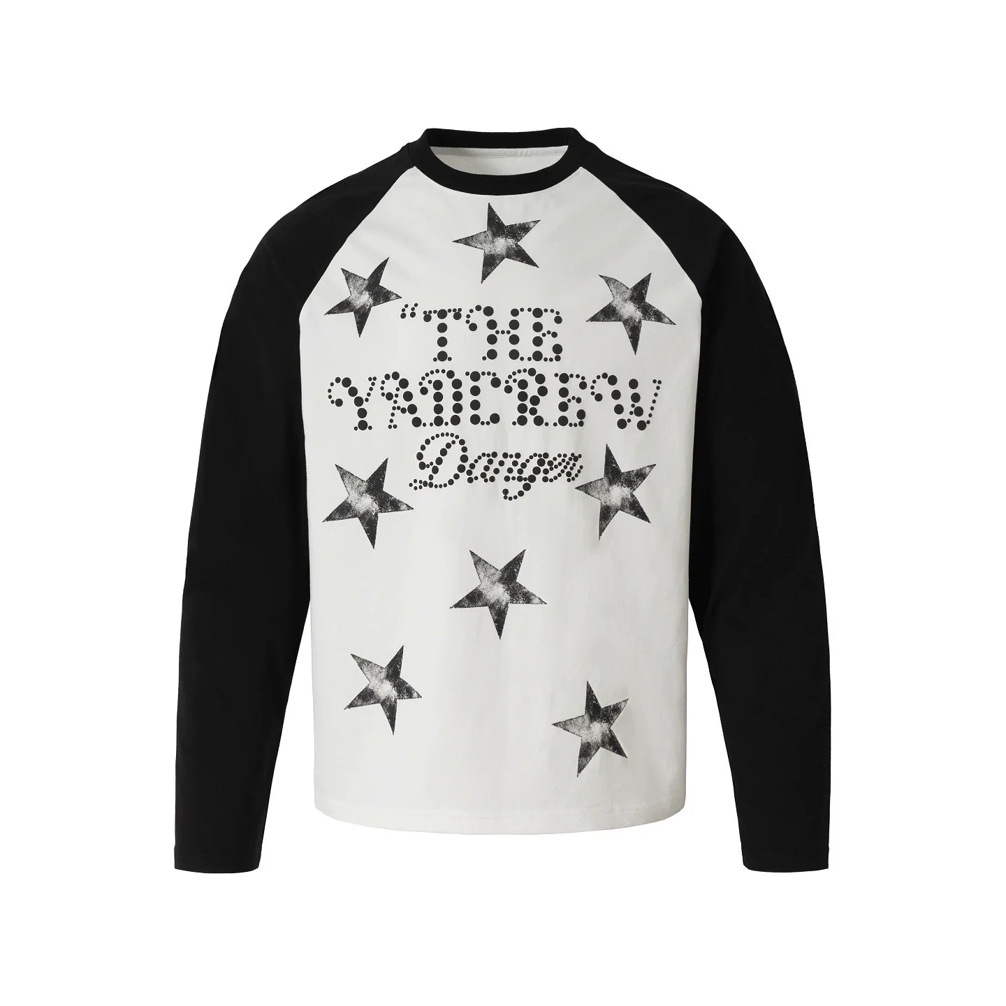 YADcrew Star Logo Print Raglan Long Sleeve Tee