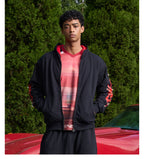 S45 Flame Print Zip Up Hoodie