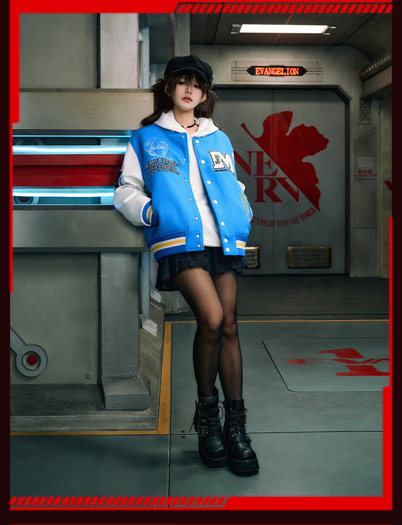 MEDM x EVA Unit-00, Unit-01, Mark.06 Leather Varsity Jacket