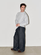 LIBERAFIT Raw Denim Pleated Dress Baggy Jeans