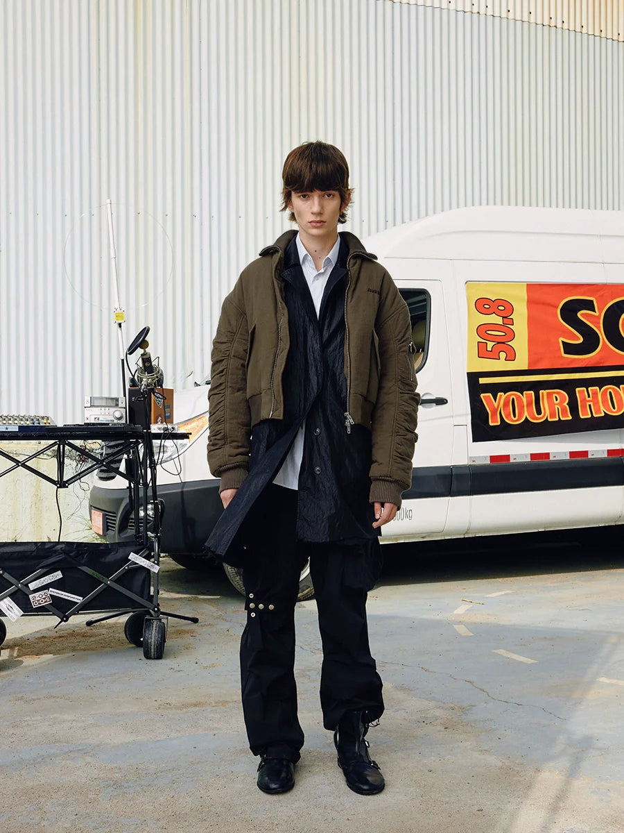 SOD Co. Olive Pilling Custom Pleated MA-1 Bomber Jacket