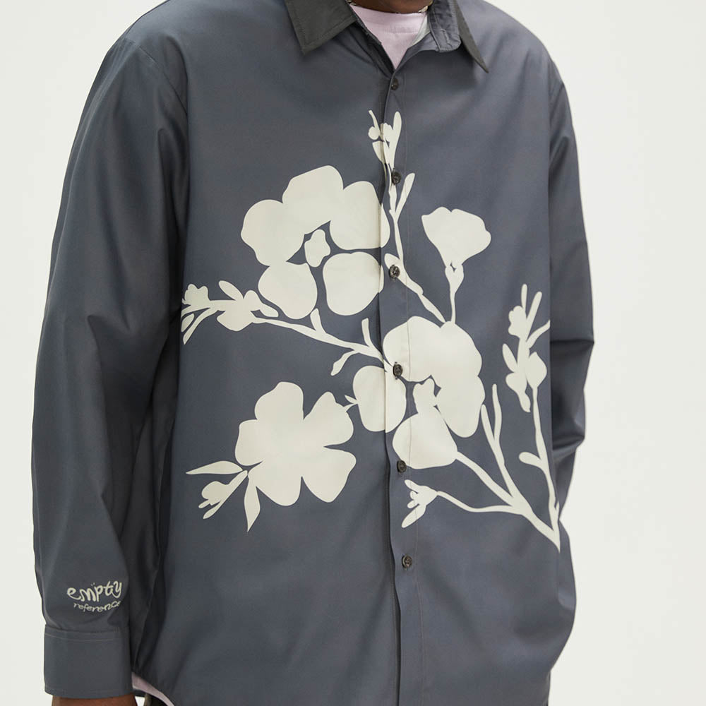 EMPTY REFERENCE Flower Shadow Print Long Sleeve Shirt