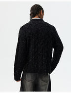 MEDM Speckled Cable Knit Cardigan