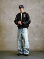 YADcrew 3D Digital Print Rhinestone Machete Jeans