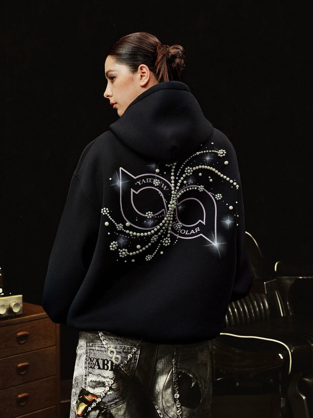 YADcrew x BIPOLAR Puzzle Pearl Embroidered Hoodie