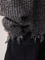 Remedy Distressed Hooded Zipper Knit Cardigan