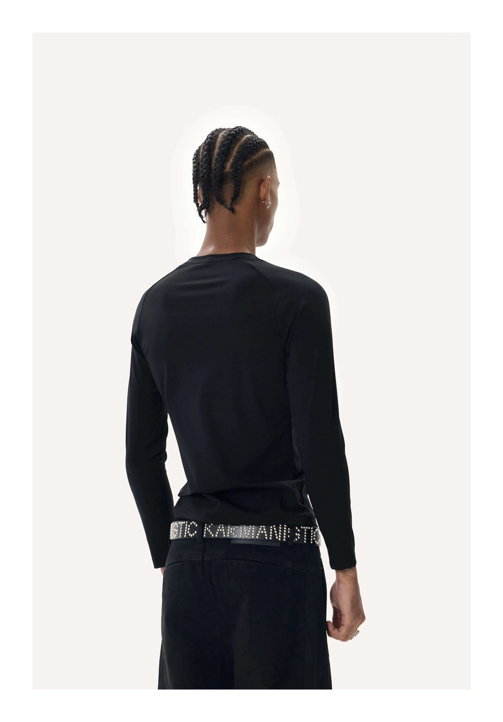 KARMANISTIC Quick Dry Stretch Fit Logo Embroidered Workout Long Sleeve Tee