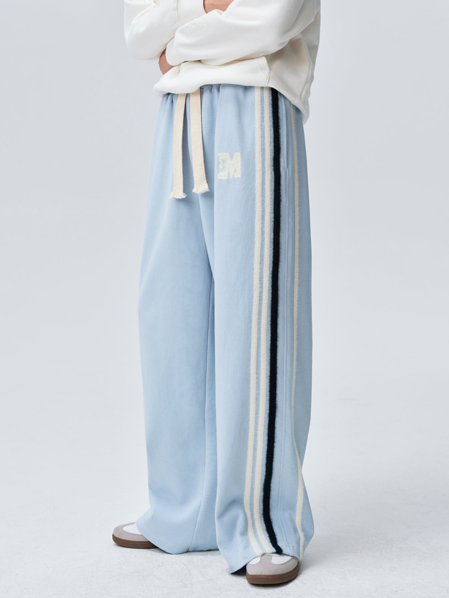 MEDM Side Stripe Four-Bar Drawstring Baggy Sweatpants