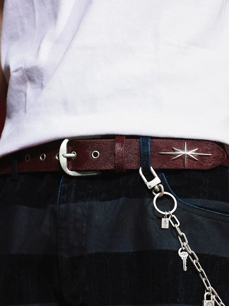 Remedy Star Studded Cowhide Leather Belt