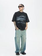 F2CE Washing Old Vintage Face Printed Tee