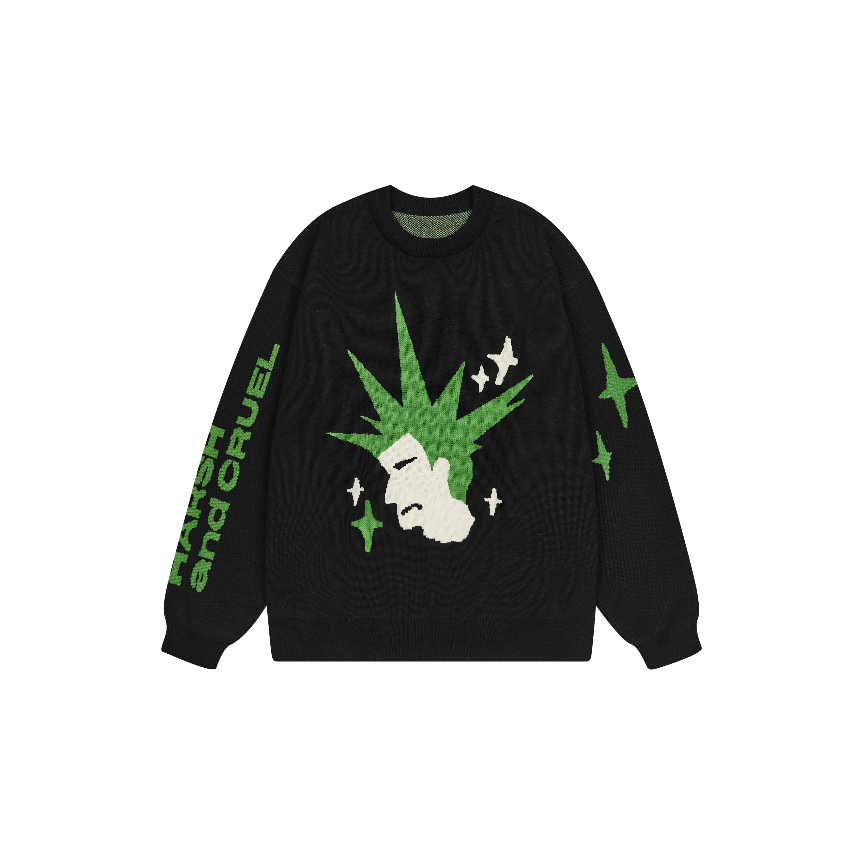 Harsh and Cruel Punk Head Knit Sweater