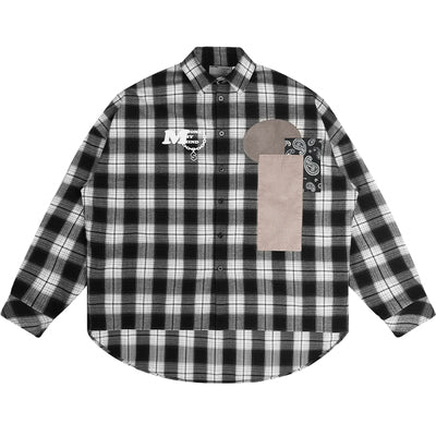 Harsh and Cruel Patchwork Plaid Long Sleeve Shirt