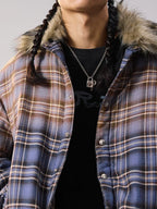 Remedy Gradient Plaid Quilted Lined Shirt Jacket