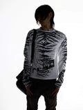 Night Lab Zebra Print Slim Fit Long Sleeve Tee