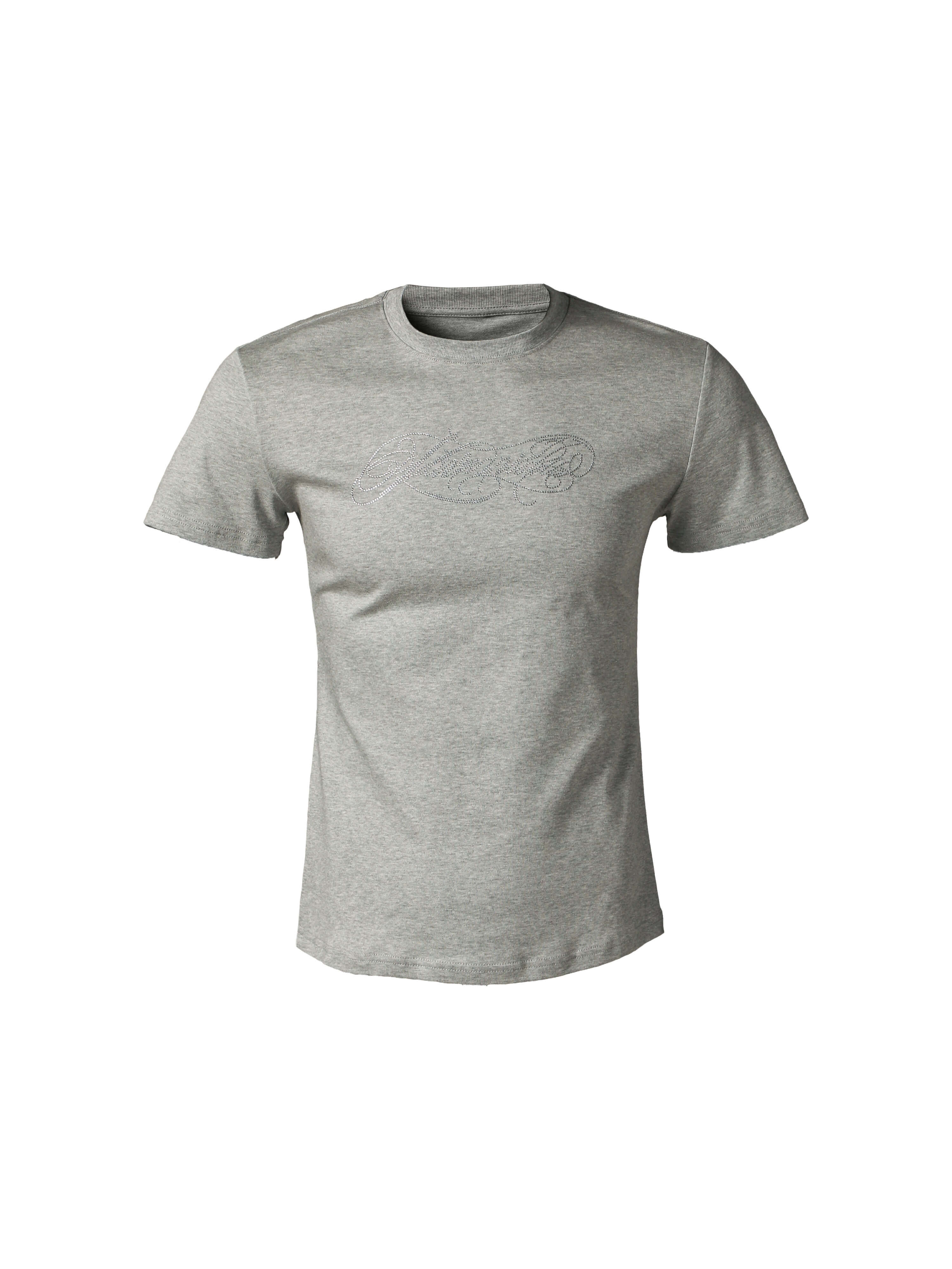 KARMANISTIC Rhinestone Logo Slim Fit Stretch Tee