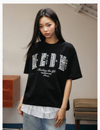 MEDM Patch Embroidered Pearl Tee