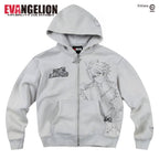 MEDM x EVA NEVER END Character Print Distressed Washed Zip Up Hoodie