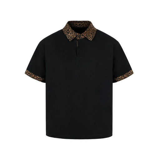 ANTIDOTE Leopard Patchwork Polo