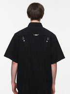 BLIND NO PLAN Metal Surround Fly Sleeve Short Sleeve Pocket Shirt
