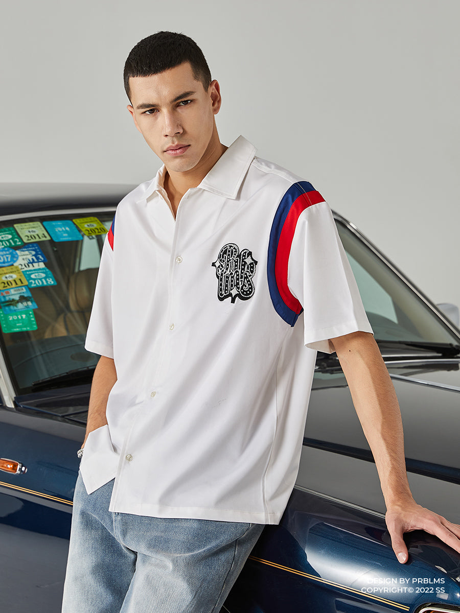 PRBLMS LOGO Striped Short Sleeved Shirt