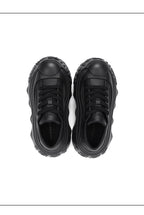 1807 INF-008 Gothic Lace Up PU Leather Chunky Sneakers