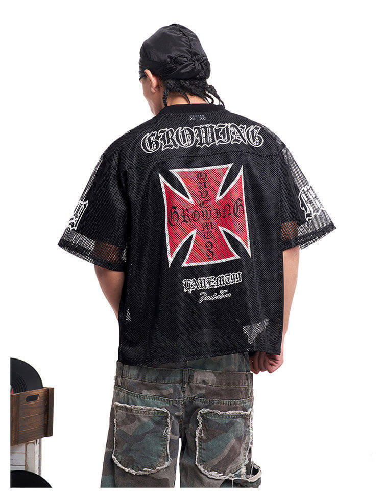 F3F Select 99 Cross Print Mesh Short Sleeve Jersey