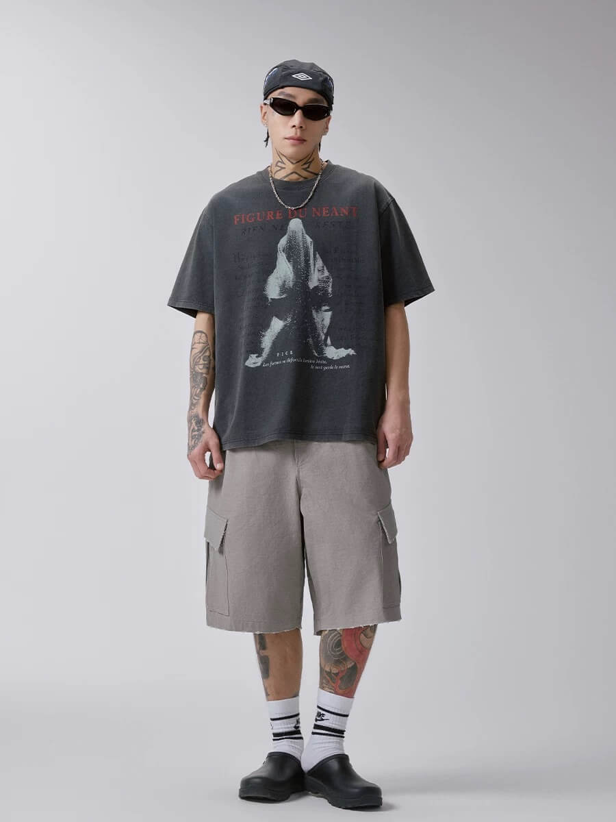 F2CE Cargo Pocket Distressed Baggy Shorts