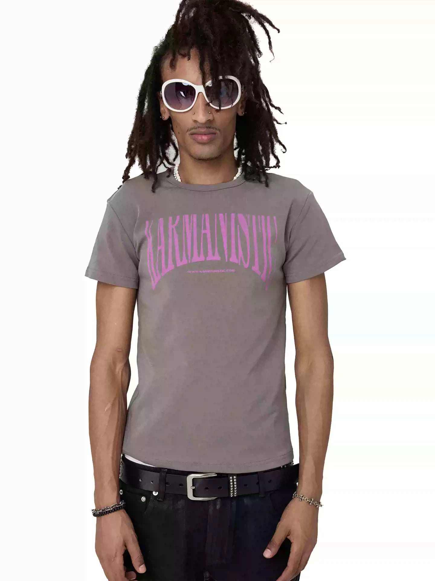 KARMANISTIC Letter Logo Print Slim Tee