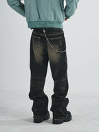 RUSURE Cat Whiskers Washed Jeans