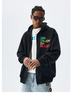 MEDM Rainbow Letter Zip Up Hoodie