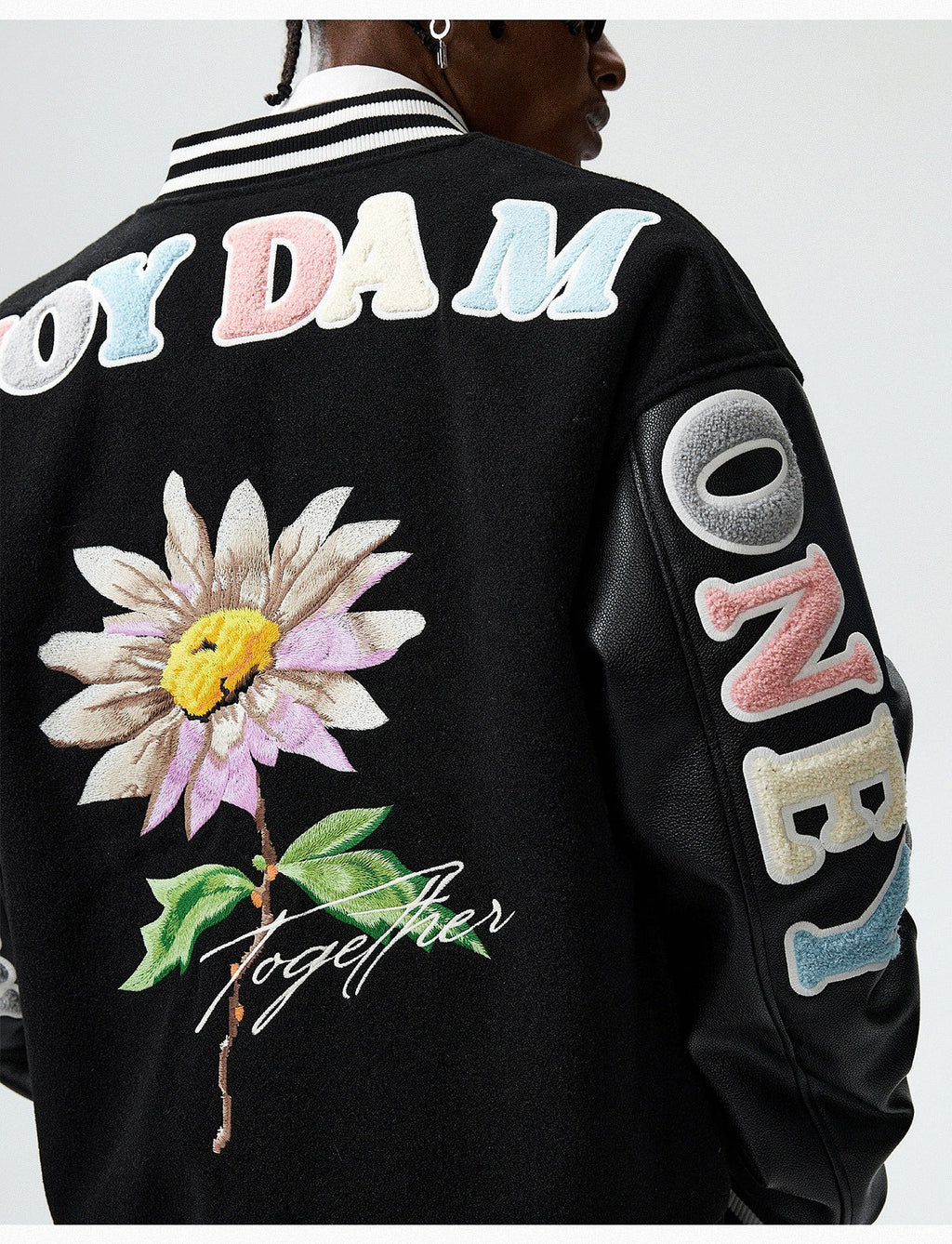 MEDM Daisy Floral Varsity Jacket