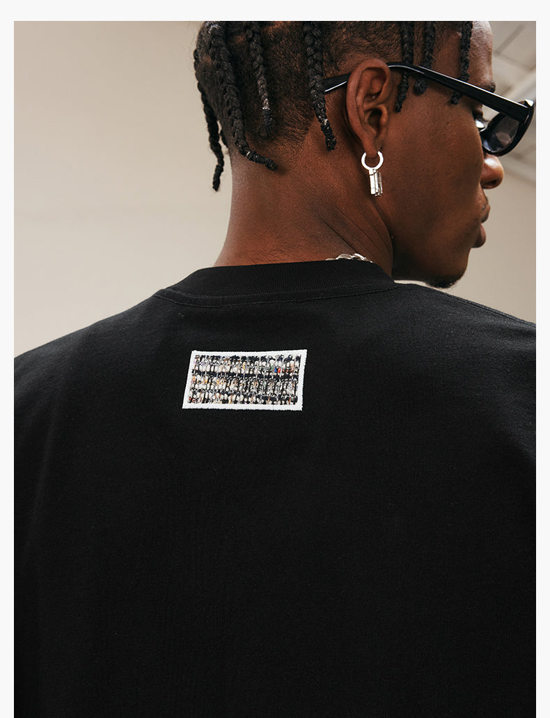 MEDM Patch Embroidered Pearl Tee