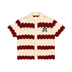 EMPTY REFERENCE Wave Colorblock Knit Short Sleeve Shirt