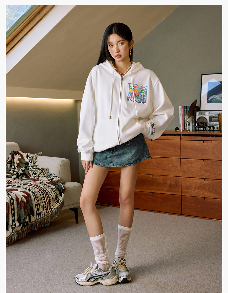 MEDM Big M Plush Wire Frame Zip Up Hoodie