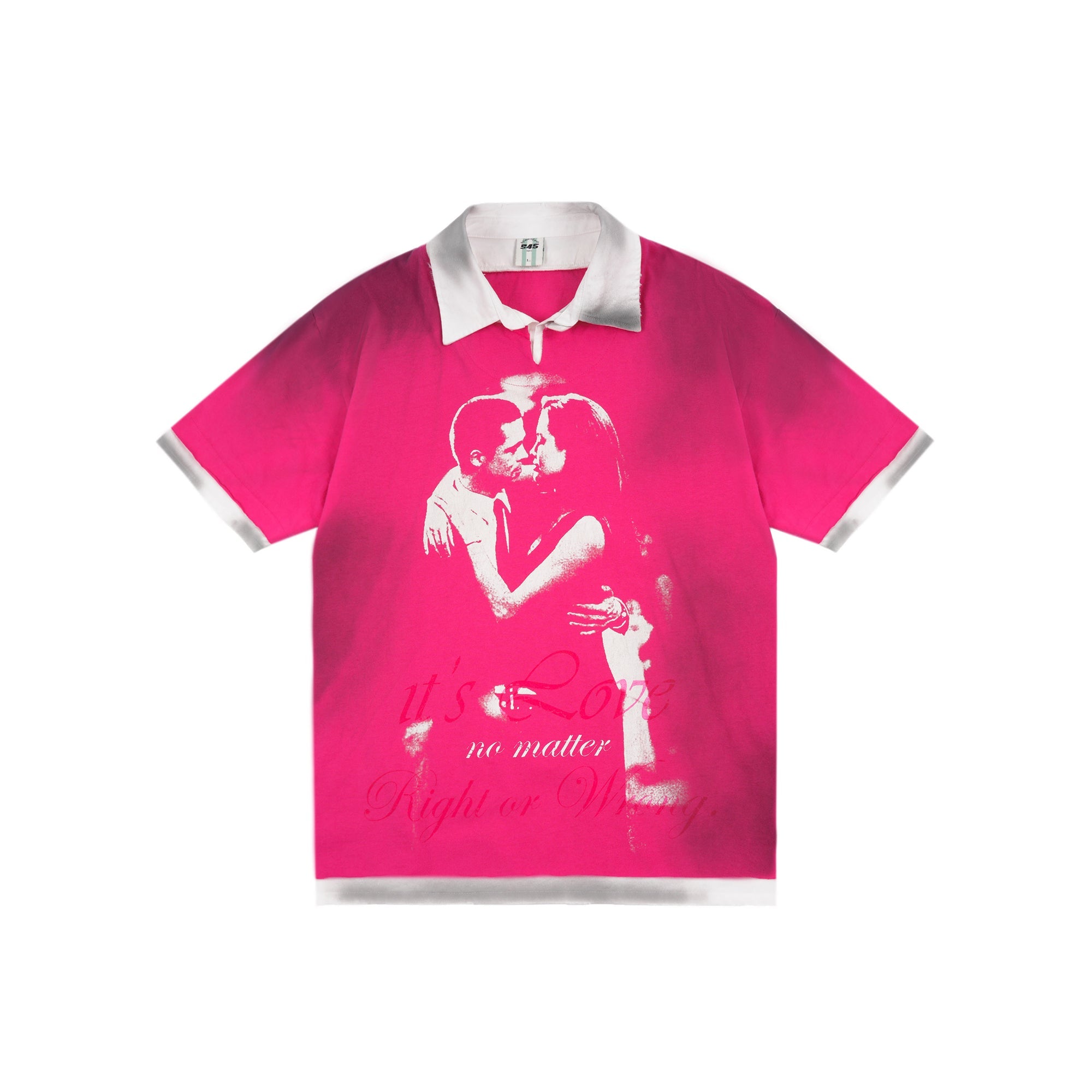 S45 Portrait Fake Two-Piece Dirty Water Washing Polo
