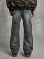 F3F Select Dirty Dyed Whiskering Print Design Jeans