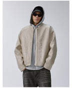 F2CE Patchwork Grain PU Leather Racing Jacket