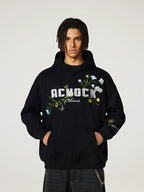 Achock Flowers & Butterflies Embroidered Hoodie