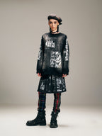 VENTUREK Graffiti Letter Dot Spray Print Sweatshirt