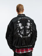 MEDM Rose Embroidered Gemstone MA-1 Bomber Jacket