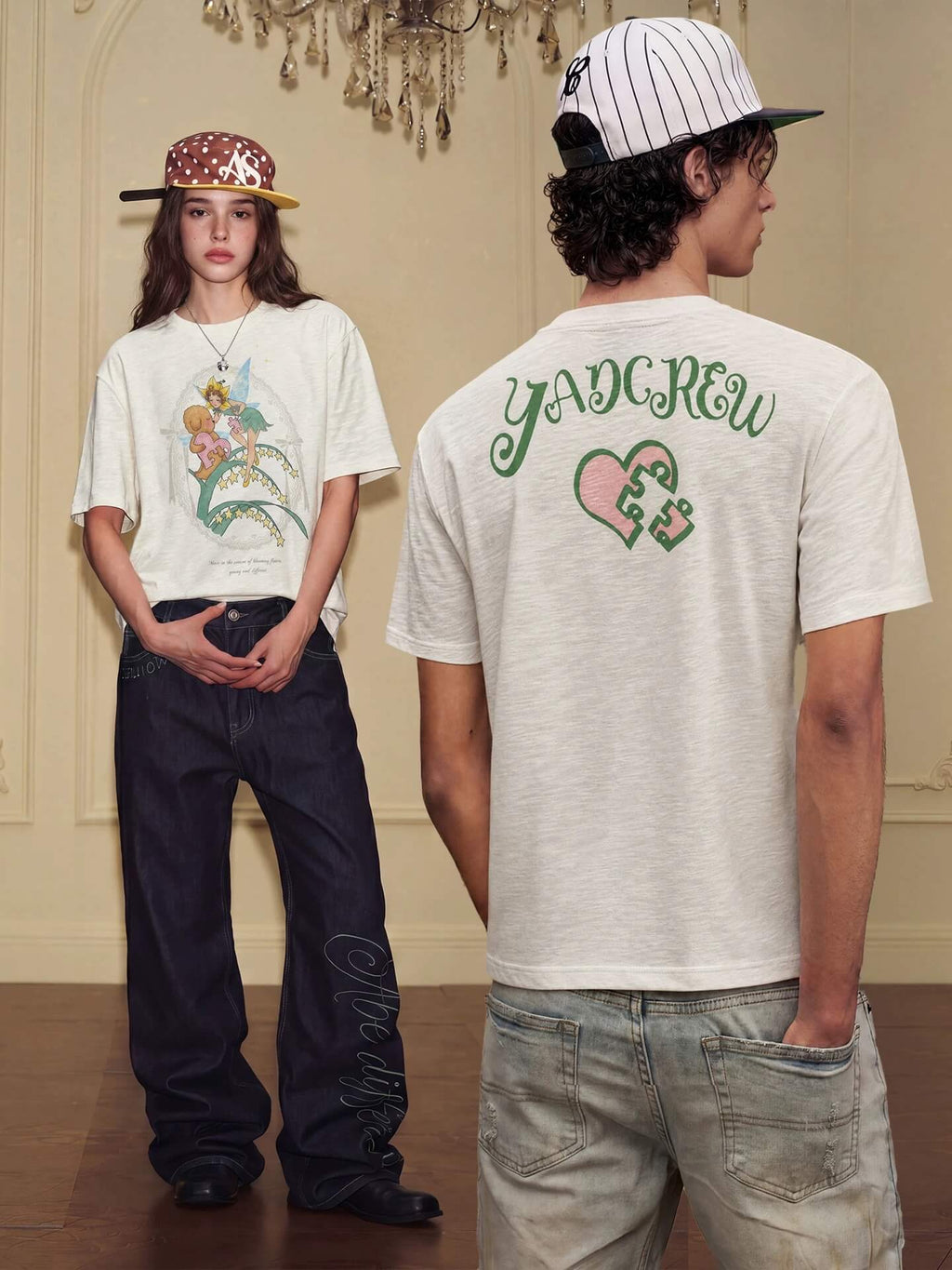 YADcrew Puppy and Fairy Print Tee