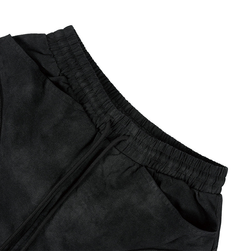 Labt Curved Design Washed Shorts