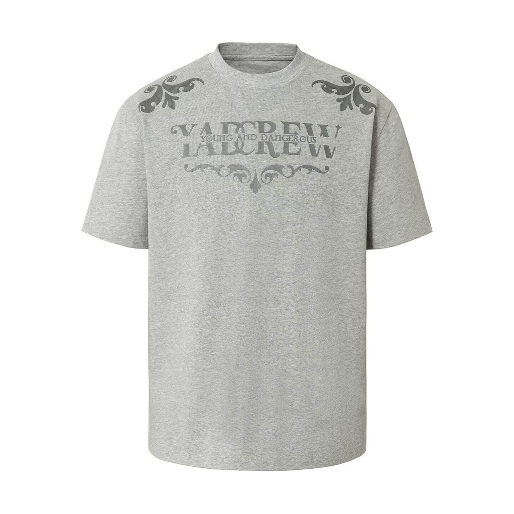 YADcrew Baroque Raised Logo Print Tee