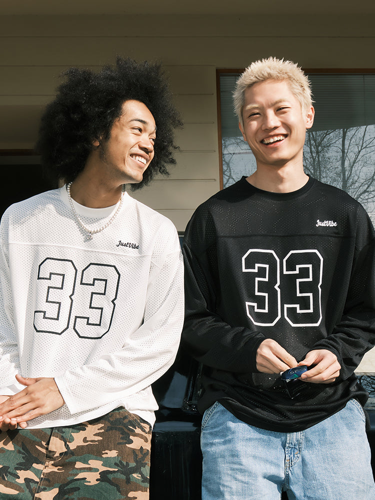 JUST VIBE 33 Numbering Printed Mesh Hockey Jersey