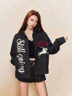 1807 Pegasus Vintage Print Embroidered Detroit Jacket