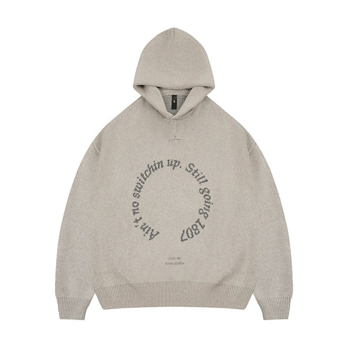1807 Round Font Knit Hoodie