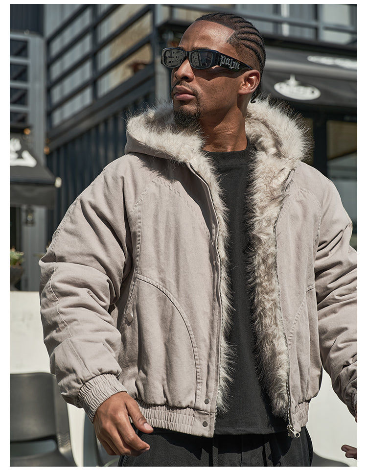 F3F Select Fur Quilted Lining Hoodie Jacket