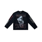 EVETS Vintage Rock Music Graphic Long Sleeve Tee