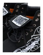 KARMANISTIC Nubuck Leather Embroidered Work Boots