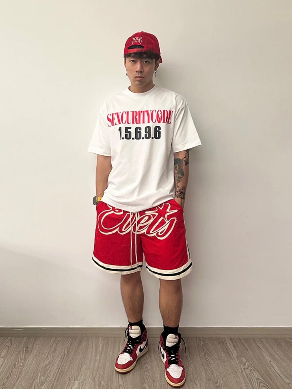 EVETS Color Block Logo Basketball Shorts